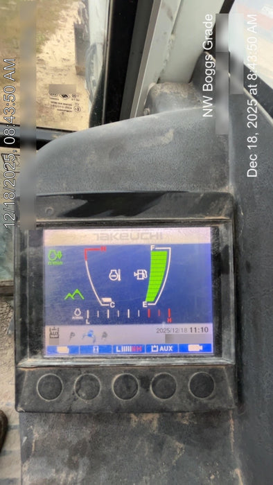 2019 Takeuchi TB290 Cab, AC, Rubber Tracks, Dozer Blade, Travel Alarm, Control Pattern Change Valve, Auxiliary Hydraulics w/18" Quick Coupler Bucket with teeth, 6.2 cu. ft. capacity/24" Quick Coupler Bucket with teeth, 8.6 cu. ft. capacity/36" Quick Coupler Bucket with teeth, 13.4 cu. ft. capacity, Quick Coupler, Hydraulic Thumb Installed