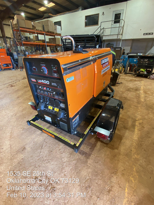 2022 Lincoln Electric LE400 Kubota V1505, Trlr, Cable Rack, Light Kit, ES Decals, T3