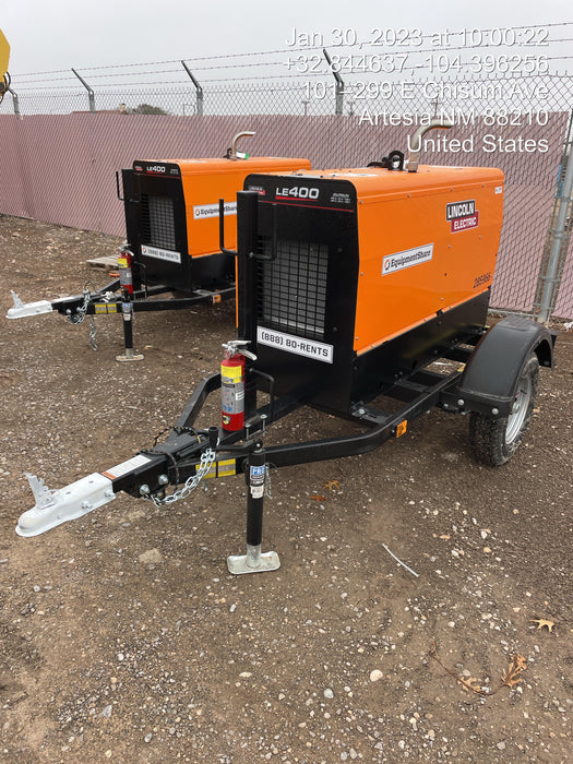 2022 Lincoln Electric LE400 Kubota V1505, Trlr, Cable Rack, Light Kit, ES Decals, T3