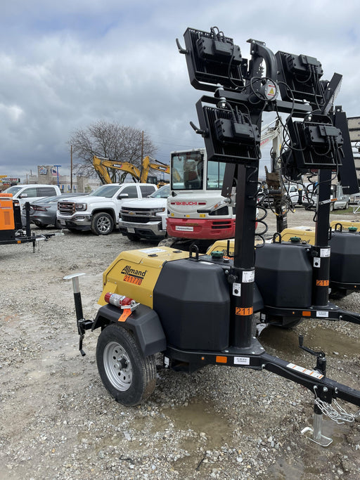 2022 Allmand NLV3GR (4) LED Light Fixture 350W, 23' Vertical Mast, 3kW Prime, Towable, Deep Sea L401, Leveling Jacks, Yanmar T4F 5.8hp