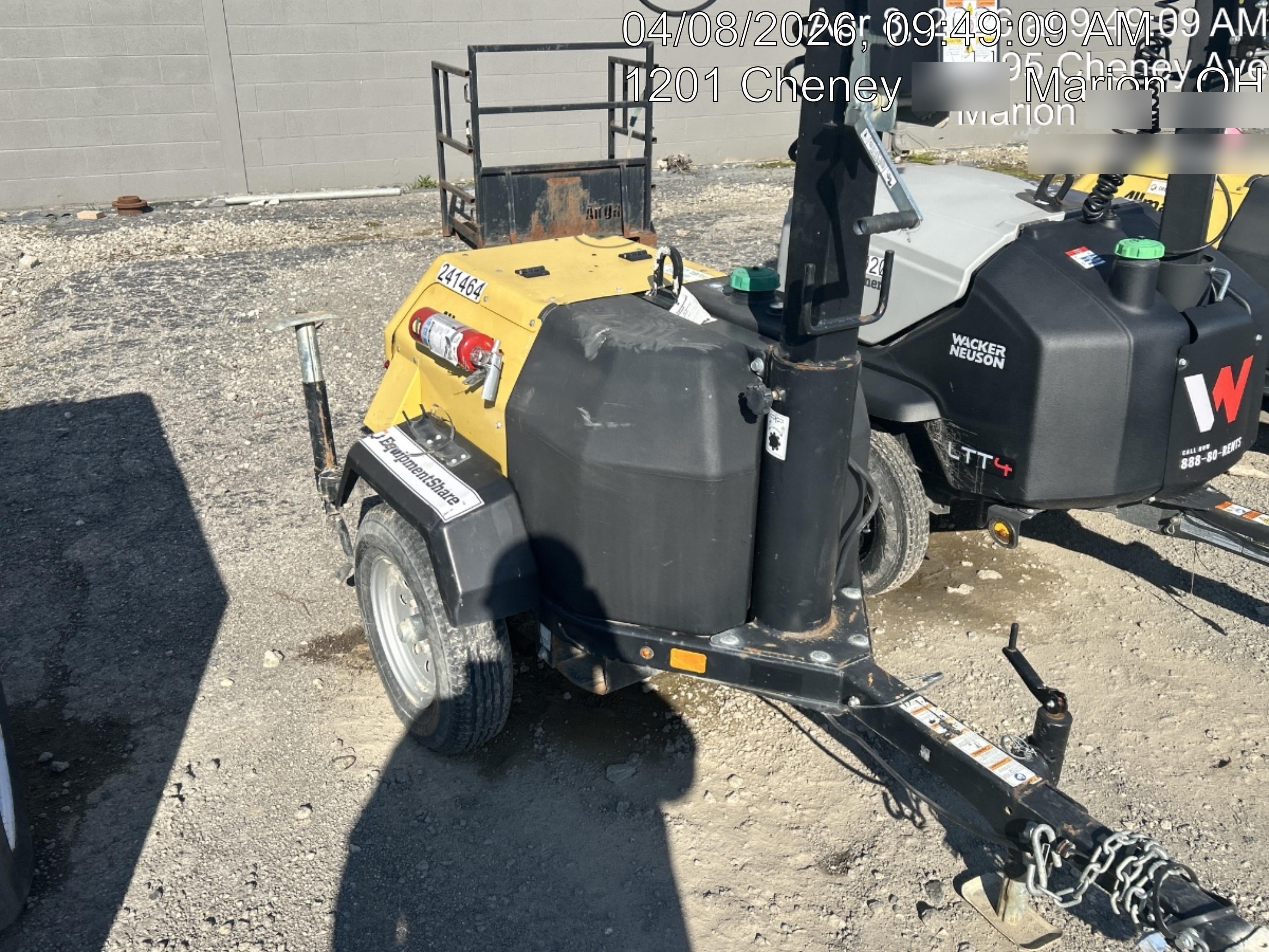 2022 Allmand NLV3GR (4) LED Light Fixture 350W, 23' Vertical Mast, 3kW Prime, Towable, Deep Sea L401, Leveling Jacks, Yanmar T4F 5.8hp