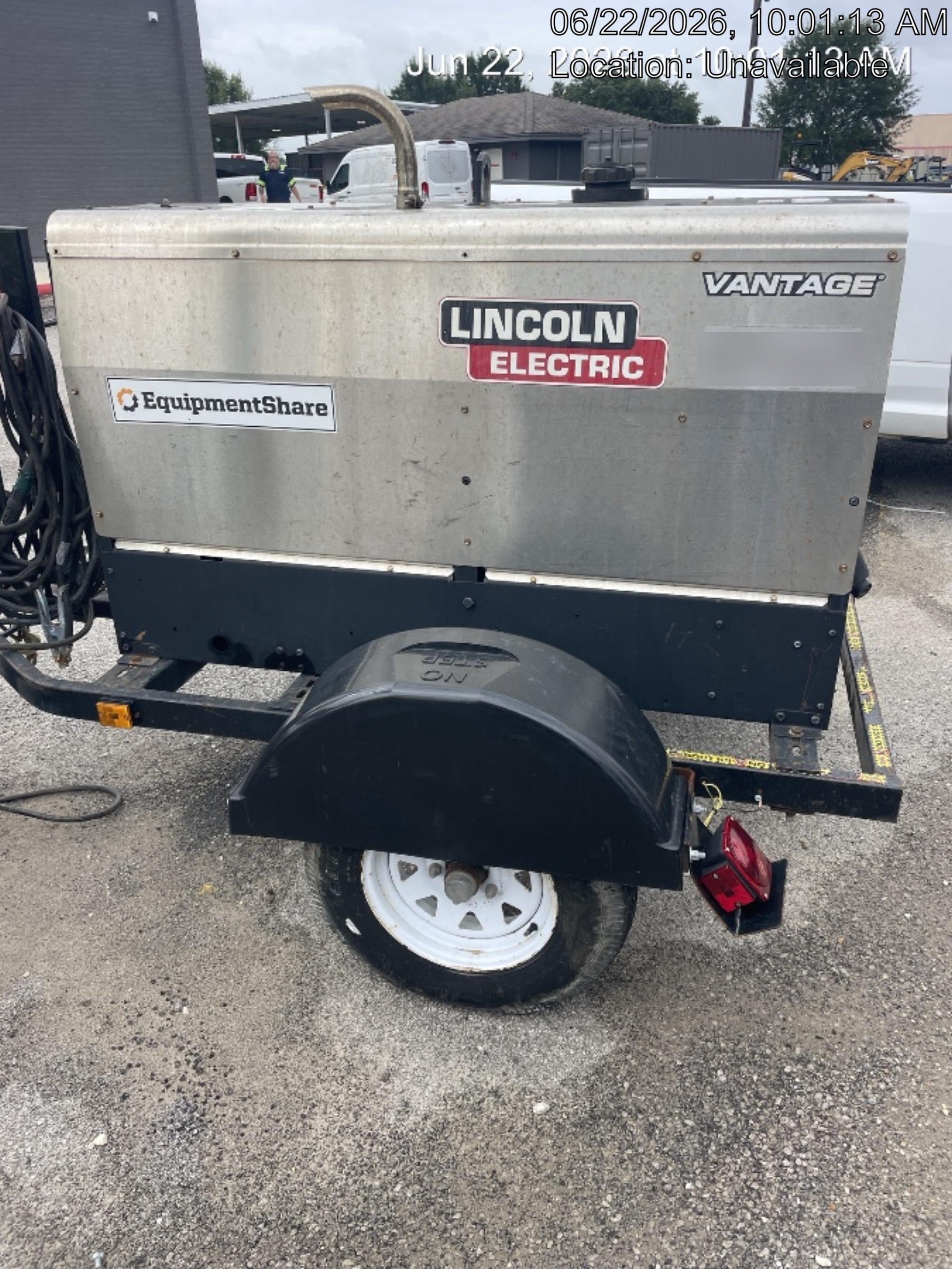 2019 Lincoln Electric Vantage 322 Ready-Pak 3, Two Wheel Trailer, Fender and Light Kit, Cable Rack