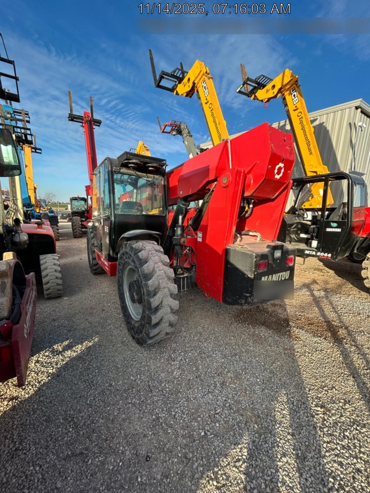 2020 Manitou MTA12055SER3 Cab/Heat/Air, Solid Tires, Amber Strobe, Lift Hook w/66" Carriage, 60" Forks