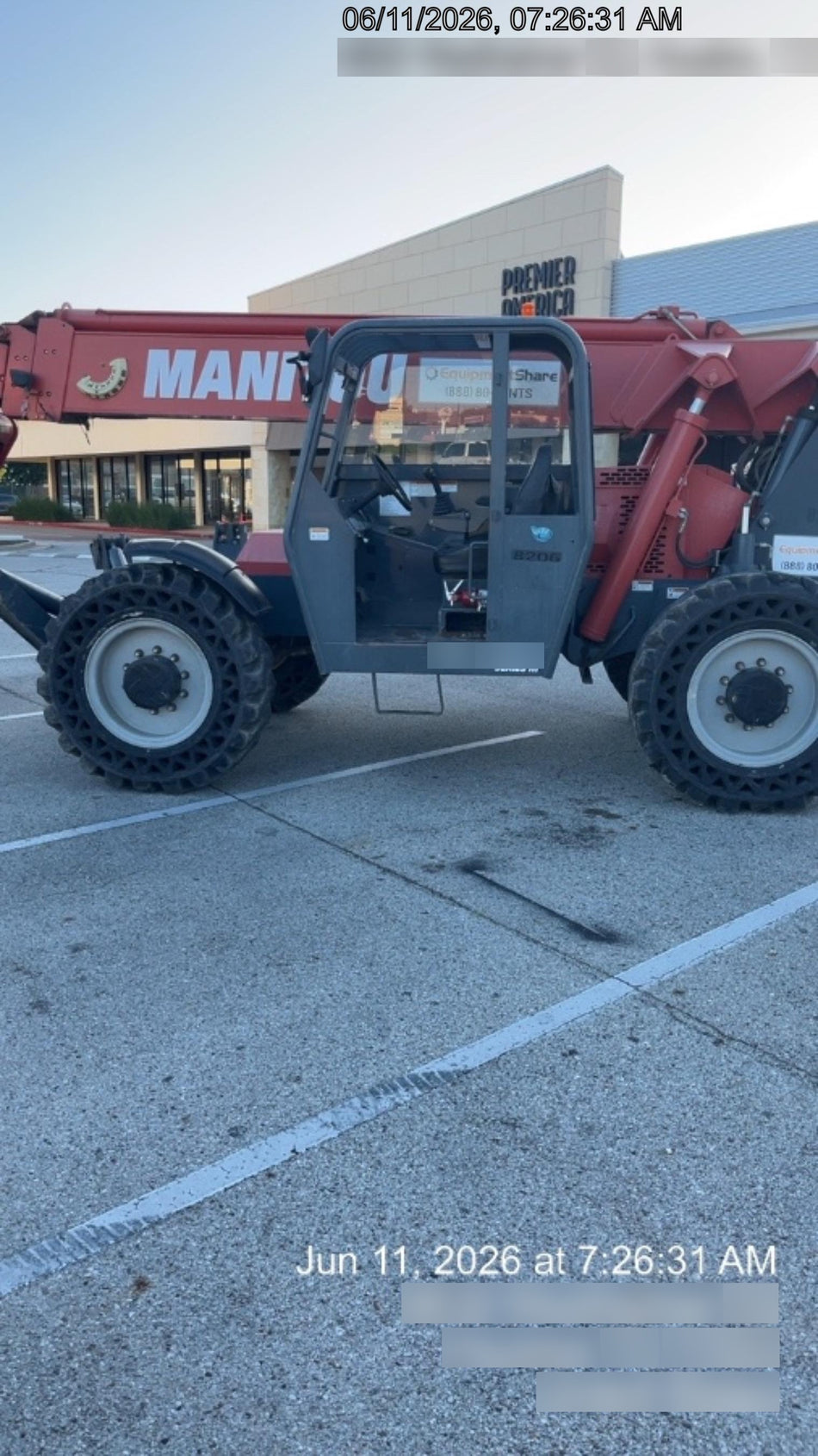 2018 Manitou MTA10055 Manitou MTA 10055 w/Open ROPS, Work Lights/Strobe, Aux Hyd, Solid Tires, Lift Hook, 66" Carriage, 60" Forks