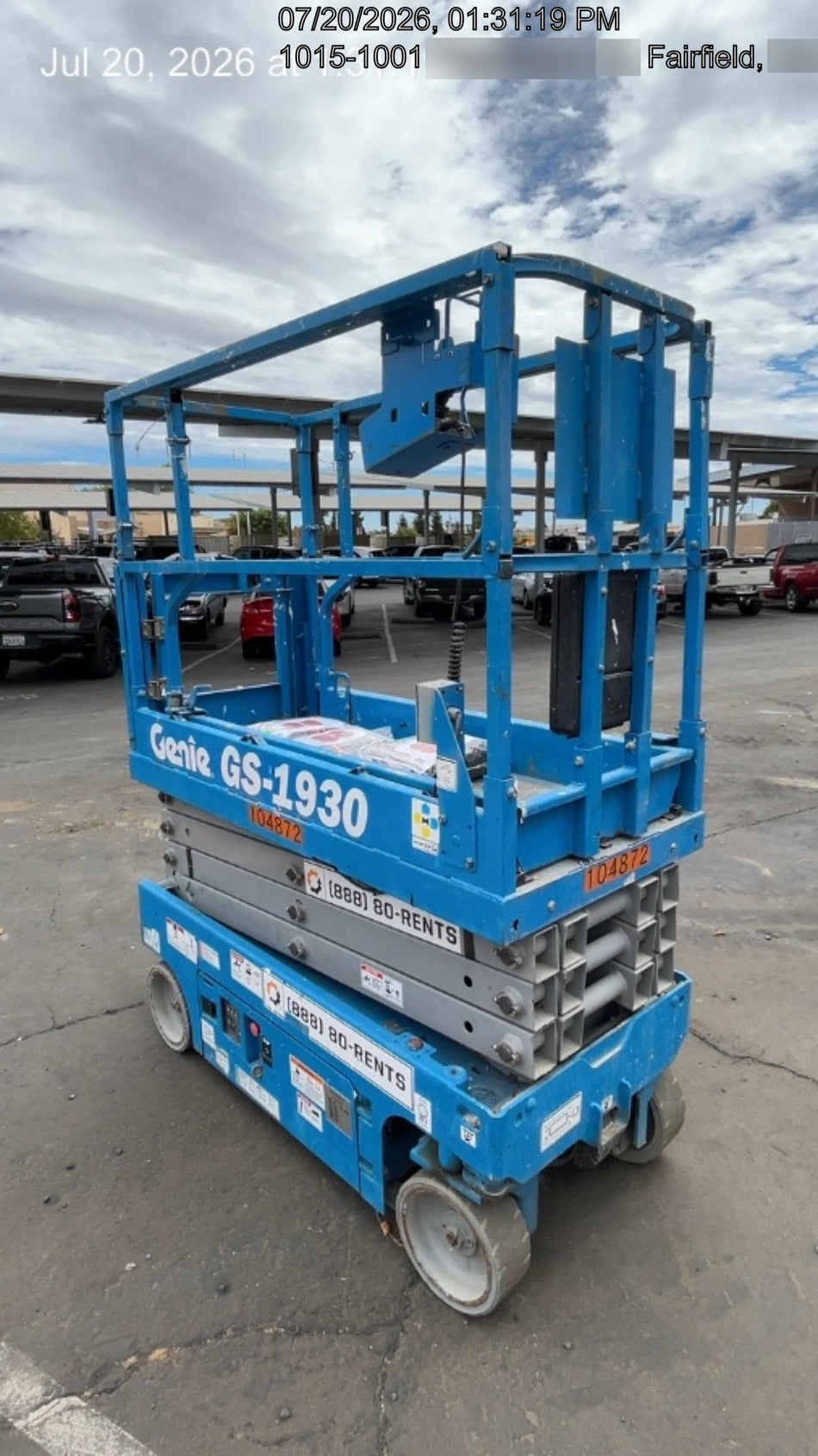 2020 Genie GS-1930 Solid Non Marking Tires, Beacon, Folding rails with half height swing gate, 800W Inverter
