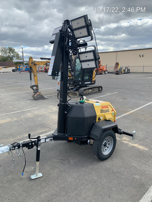 2022 Allmand NLV3GR (4) LED Light Fixture 350W, 23' Vertical Mast, 3kW Prime, Towable, ES Decals, T3