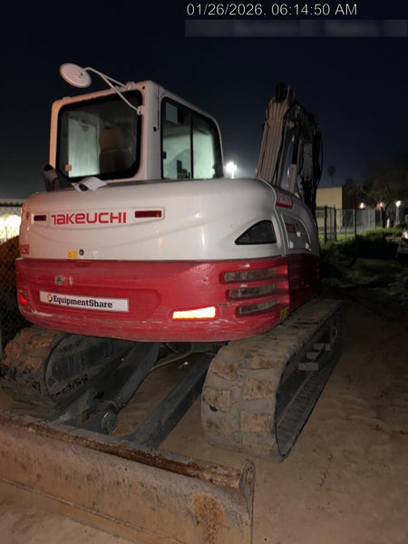 2019 Takeuchi TB290 Cab/Heat/AC Rubber tracks, Dozer blade, Travel alarm, Auxiliary hydraulics Manual QC, Hydraulic thumb, 18", 24", and 36" Buckets