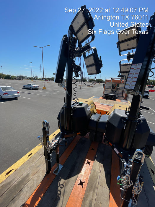 2022 Allmand NLV3GR (4) LED Light Fixture 350W, 23' Vertical Mast, 3kW Prime, Towable, ES Decals, T3