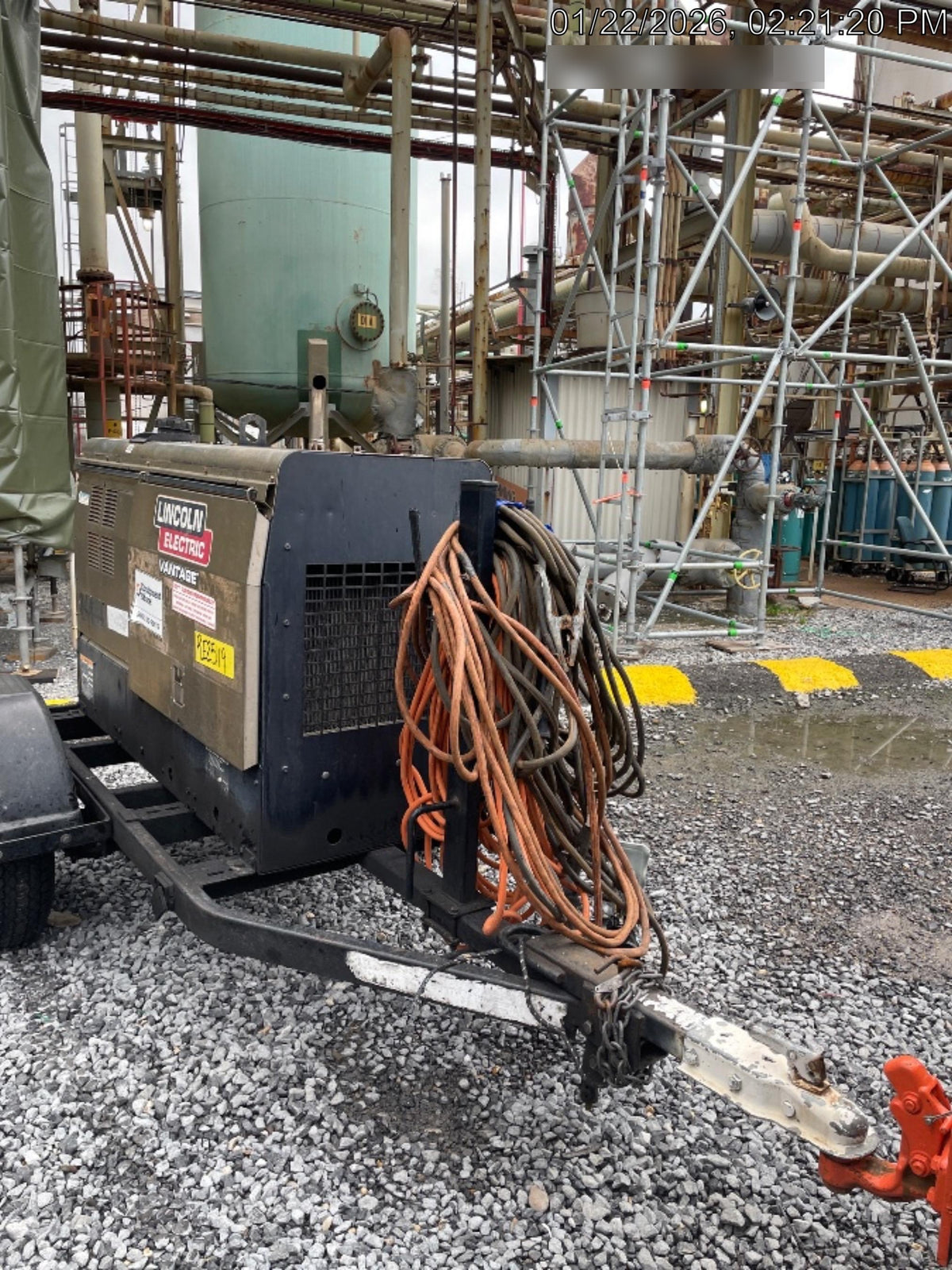 2019 Lincoln Vantage 322 Welder Ready-Pak 3, Two wheel trailer, Fender and Light kit, Cable Rack