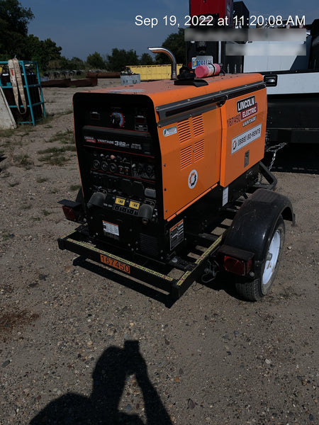 2021 Lincoln Electric Vantage 322 Vantage 322 Ready Pak 3 w/ Decals, ORANGE (includes trailer, cable rack, fender light kit) NO Telematics