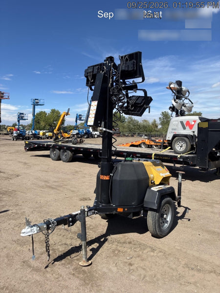 2022 Allmand NLV3GR (4) LED Light Fixture 350W, 23' Vertical Mast, 3kW Prime, Towable, ES Decals, T3