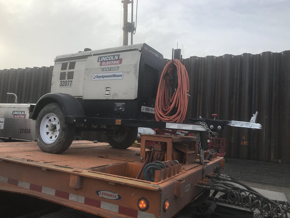 2019 Lincoln Electric Vantage 322 Welder Ready-Pak 3, Two wheel trailer, Fender and Light kit, Cable Rack