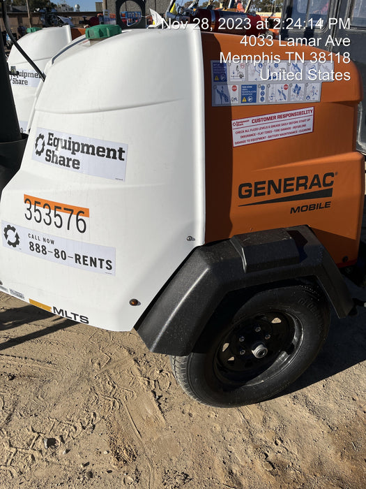 2023 Generac MLT2 Diesel, Flex Switch 120V Input, Powerzone Controller, (4) 320W LED Lights, 4kW Generator, 39.9 Gal Fuel Tank, 2" Ball, T3