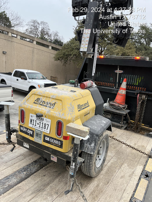 2022 Allmand NLV3GR (4) LED Light Fixture 350W, 23' Vertical Mast, 3kW Prime, Towable, ES Decals, T3