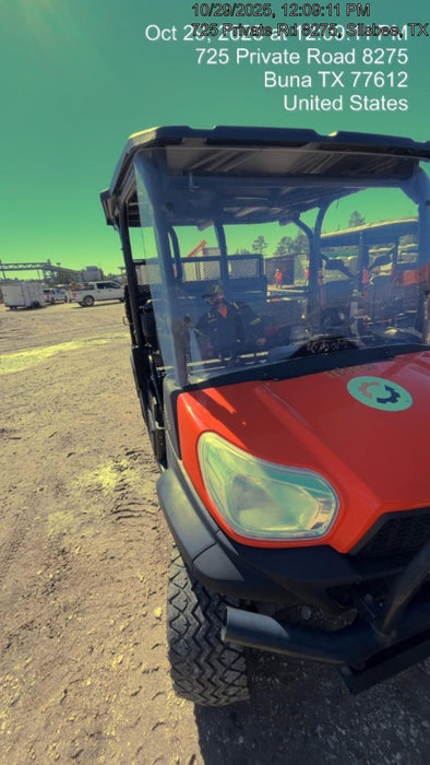 2021 Kubota RTV-X1140W-H Plastic Canopy, Windshield Acrylic Clear, LED Strobe Light, Wire Harness Kit, Back up Alarm