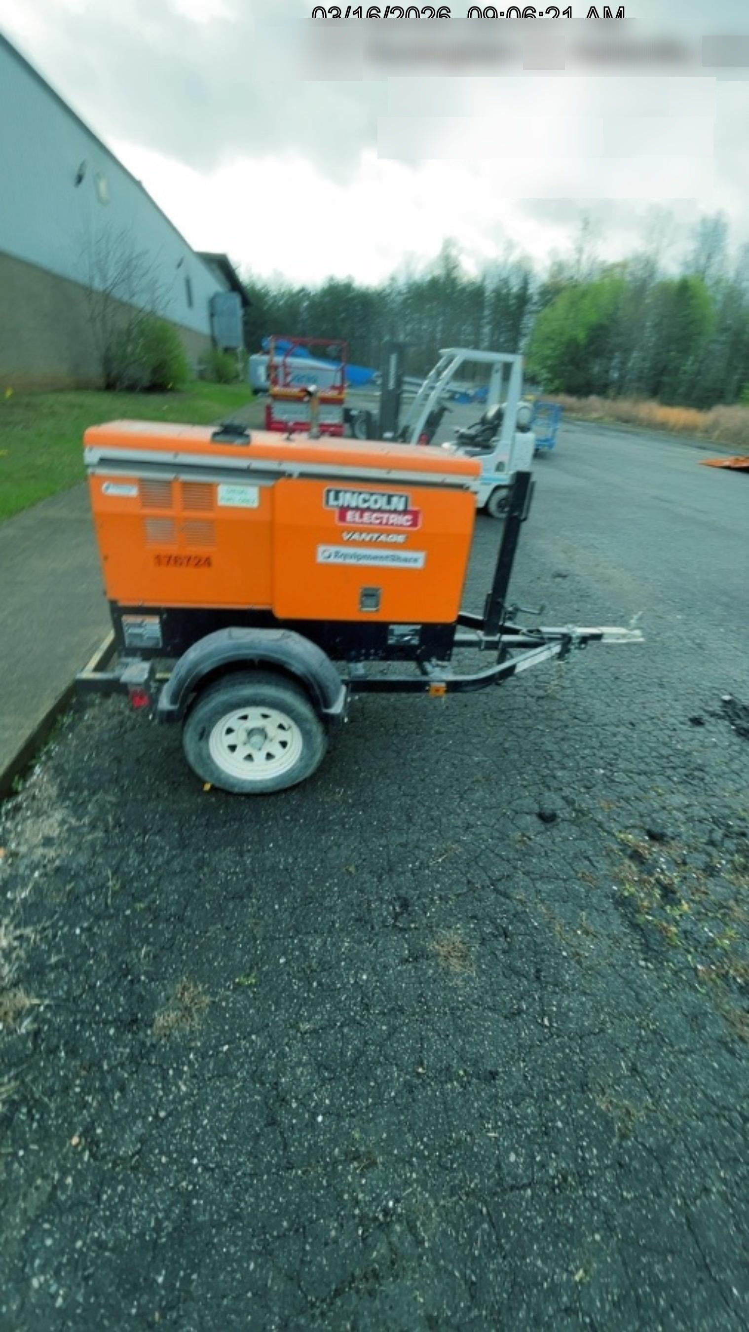 2021 Lincoln Electric Vantage 322 Vantage 322 Ready Pak 3 w/ Decals, ORANGE (includes trailer, cable rack, fender light kit) NO Telematics