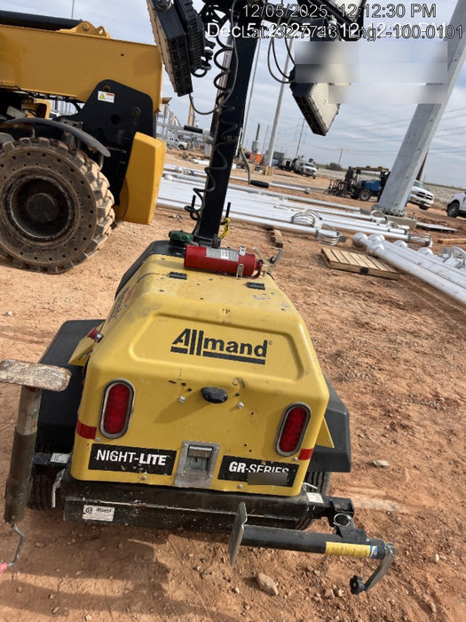 2022 Allmand NLV3GR (4) LED Light Fixture 350W, 23' Vertical Mast, 3kW Prime, Towable, Deep Sea L401, Leveling Jacks, Yanmar T4F 5.8hp