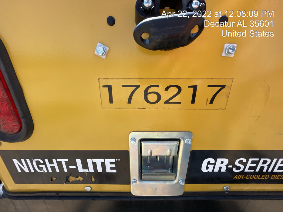 2021 Allmand NLV3GR (4) LED Light Fixture 350W, 23' Vertical Mast, 3kW Prime, Towable, Deep Sea L401, Leveling Jacks, Yanmar T4F 5.8hp