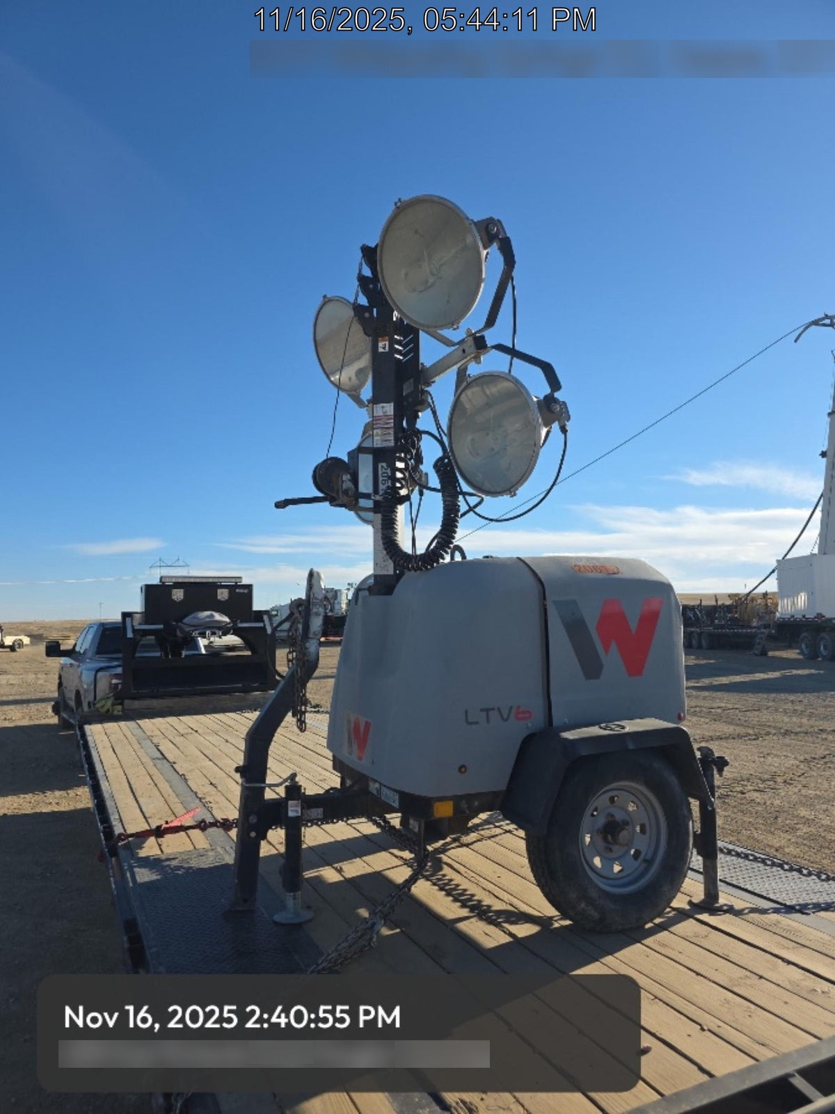 2018 Wacker Neuson LTV6L-MH Wacker Neuson LTV6L Mobile Light Tower w/Fuel Level Sensor Installed