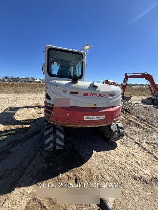 2019 Takeuchi TB290 Cab, AC, Rubber Tracks, Dozer Blade, Travel Alarm, Control Pattern Change Valve, Auxiliary Hydraulics w/18" Quick Coupler Bucket with teeth, 6.2 cu. ft. capacity/24" Quick Coupler Bucket with teeth, 8.6 cu. ft. capacity/36" Quick Coupler Bucket with teeth, 13.4 cu. ft. capacity, Quick Coupler, Hydraulic Thumb Installed