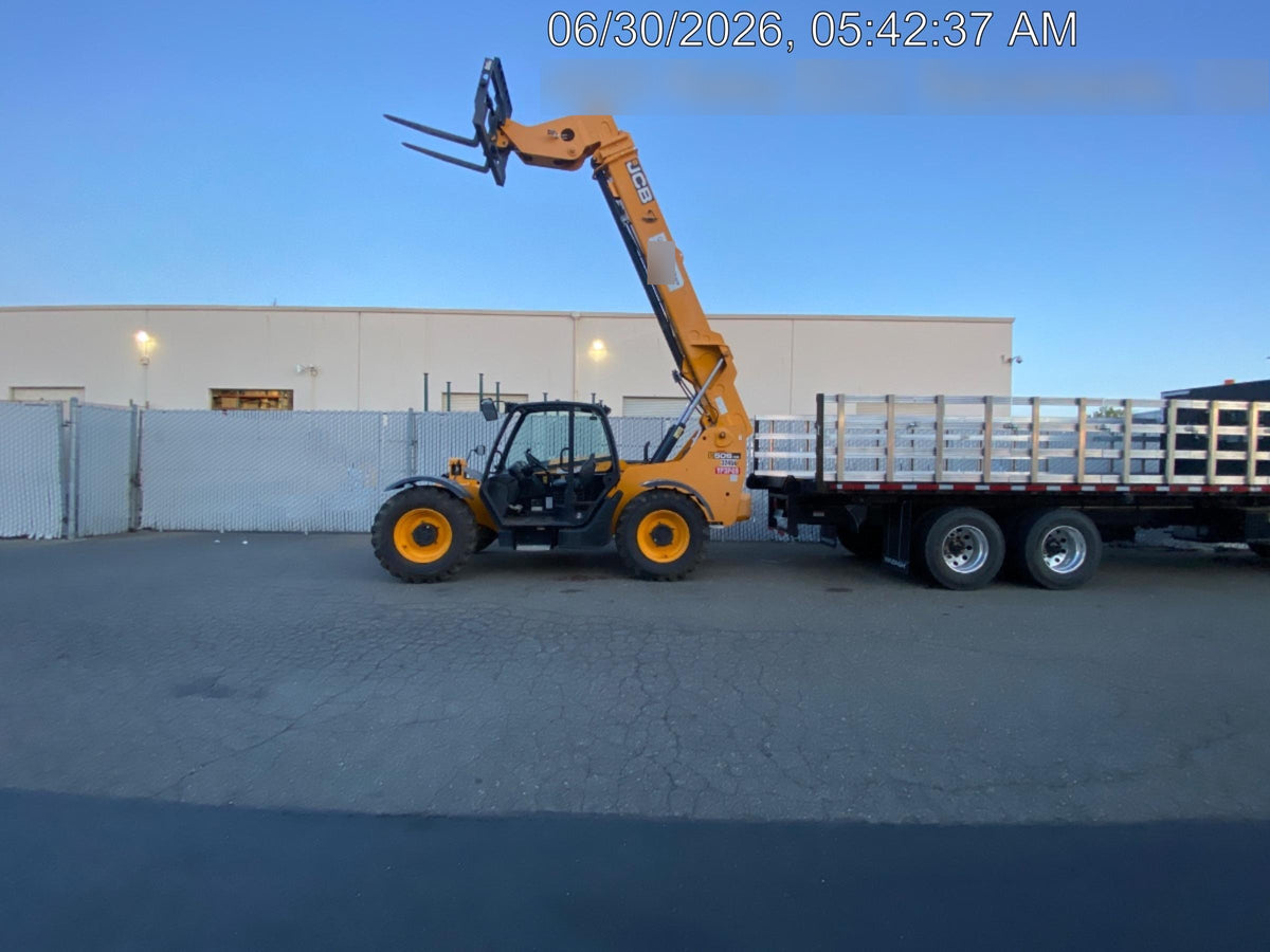 2019 JCB 506-36 Canopy, 74 HP, Foam Filled Tires, STD Worklight, Beacon, Aux Hydraulics, Lifting Eye, Back up Alarm 48" Carriage/48" Forks