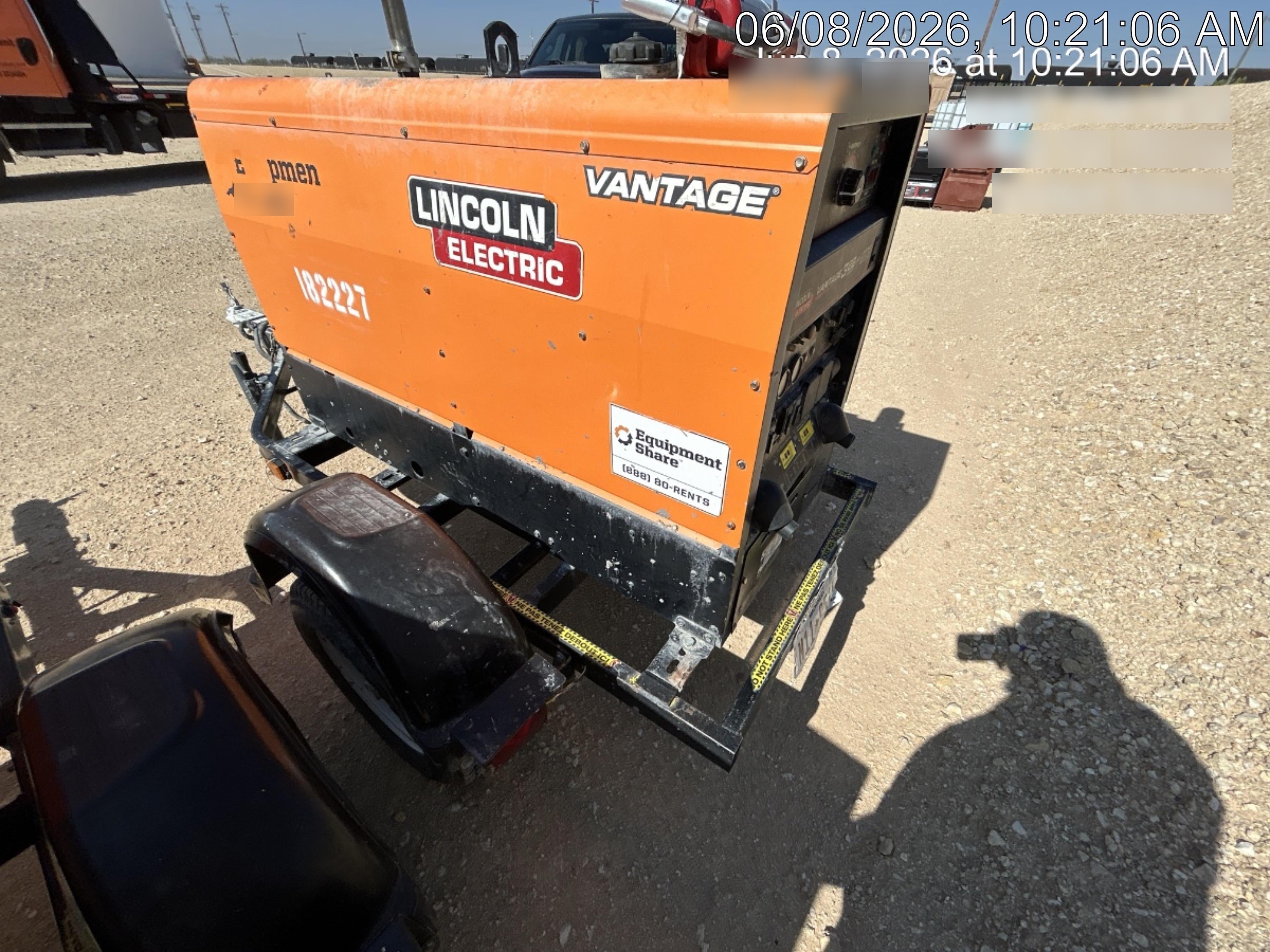 2021 Lincoln Electric Vantage 322 Vantage 322 Ready Pak 3 w/ Decals, ORANGE (includes trailer, cable rack, fender light kit) NO Telematics