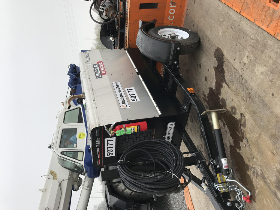 2019 Lincoln Electric Vantage 322 Welder Ready-Pak 3, Two wheel trailer, Fender and Light kit, Cable Rack
