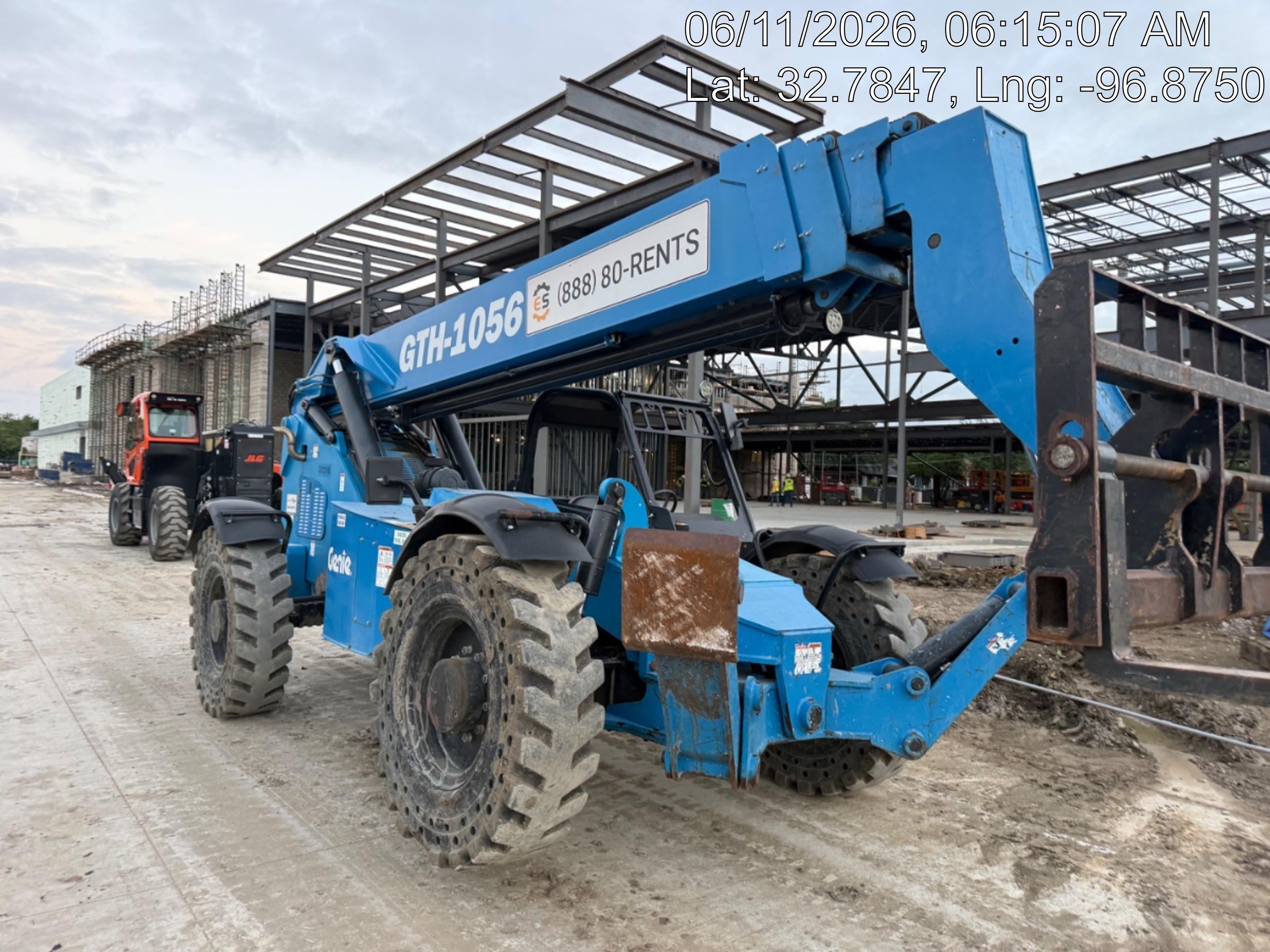 2019 Genie GTH-1056 Canopy, Solid RT Tires, LED Work Lights, Beacon 60" QA Carriage, 60" Forks