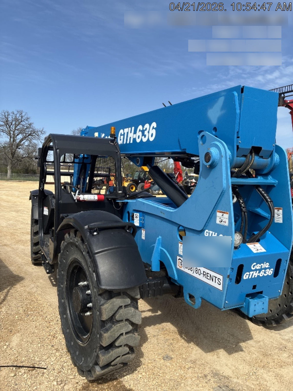 2018 Genie GTH-636 Genie GTH-636 w/Open ROPS, Solid Tires, Work Light/Beacon, 48" Carriage and Forks