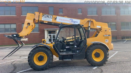 2019 JCB 506-36 Canopy, 74 HP, Foam Filled Tires, STD Worklight, Beacon, Aux Hydraulics, Lifting Eye, Back up Alarm 48" Carriage/48" Forks