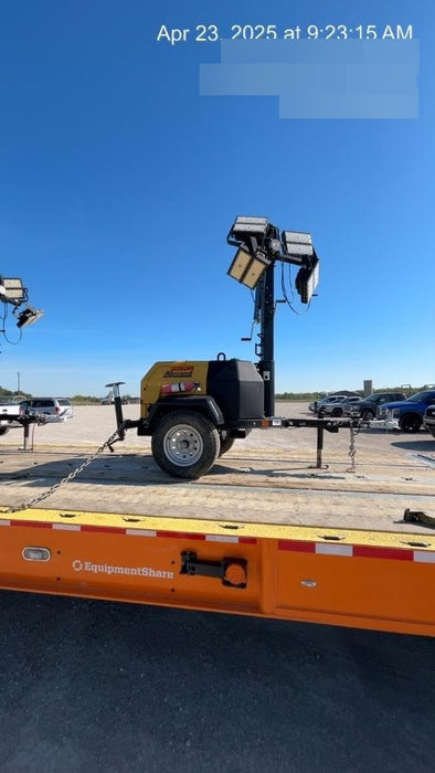 2022 Allmand NLV3GR (4) LED Light Fixture 350W, 23' Vertical Mast, 3kW Prime, Towable, Deep Sea L401, Leveling Jacks, Yanmar T4F 5.8hp