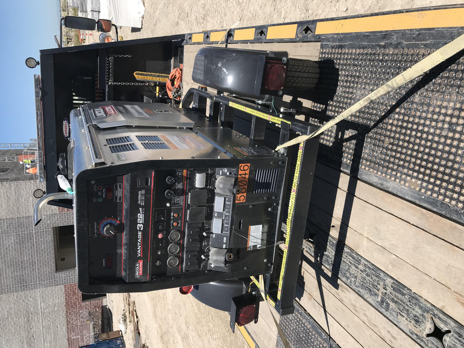 2019 Lincoln Electric Vantage 322 Welder Ready-Pak 3, Two wheel trailer, Fender and Light kit, Cable Rack