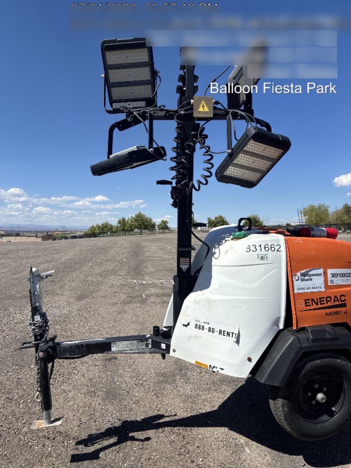 2023 Generac MLT2 Diesel, Flex Switch 120V Input, Powerzone Controller, 
(4) 320W LED Lights, 4kW Generator, 39.9 Gal Fuel Tank, 2" Ball, T3