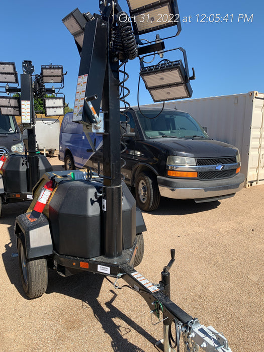 2022 Allmand NLV3GR (4) LED Light Fixture 350W, 23' Vertical Mast, 3kW Prime, Towable, ES Decals, T3