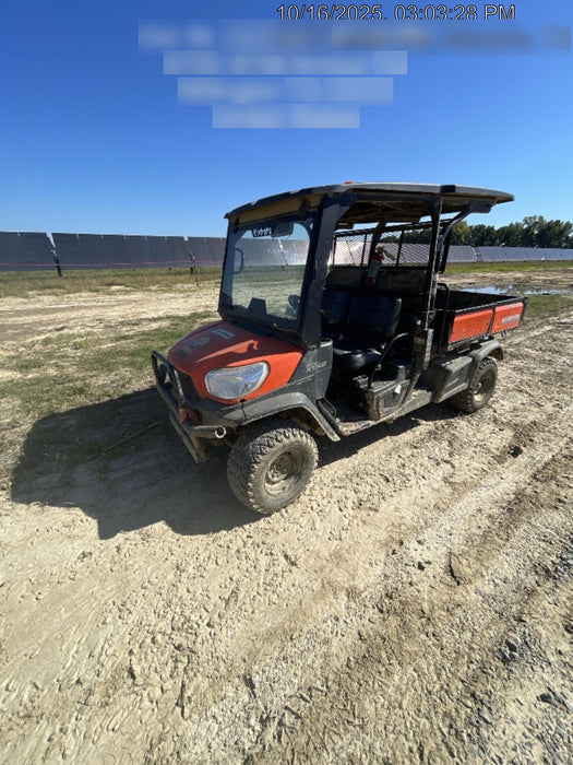 Kubota RTV-X1140W-H 4wd Utility Cart, LED Strobe, Windshield Tempered Glass, Plastic Canopy, Wire Harness Kit, Backup Alarm