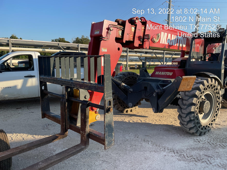2018 Manitou MTA10055 Manitou MTA 10055 w/Cab/Heat/AC, Work Lights/Strobe, Aux Hyd, Solid Tires, Lift Hook, 66" Carriage, 60" Forks