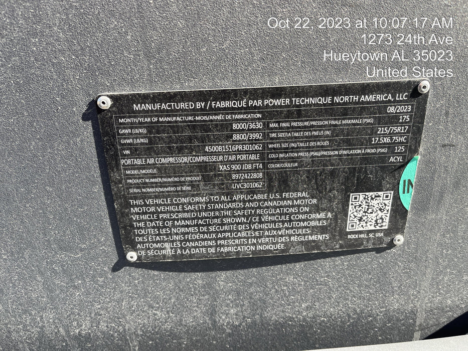 2023 ATLAS COPCO XAS 900