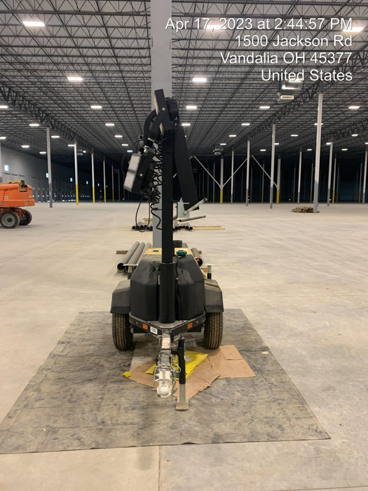 2022 Allmand NLV3GR (4) LED Light Fixture 350W, 23' Vertical Mast, 3kW Prime, Towable, Deep Sea L401, Leveling Jacks, Yanmar T4F 5.8hp