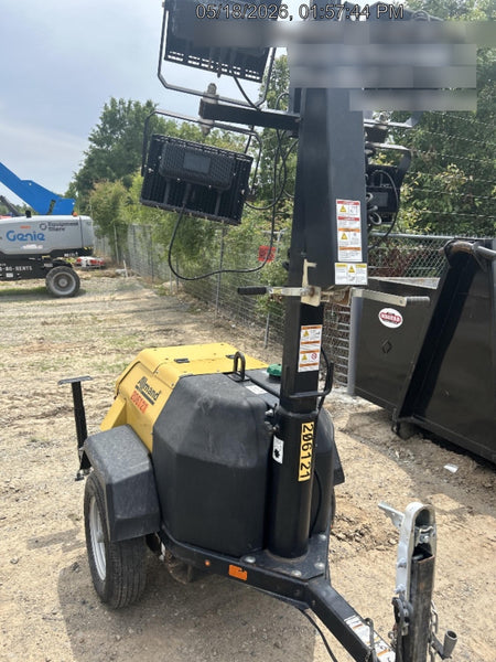 2022 Allmand NLV3GR (4) LED Light Fixture 350W, 23' Vertical Mast, 3kW Prime, Towable, Deep Sea L401, Leveling Jacks, Yanmar T4F 5.8hp