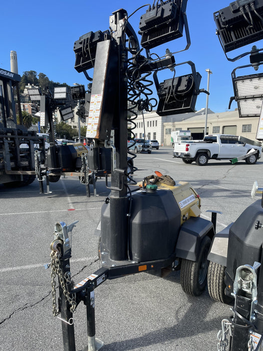 2022 Allmand NLV3GR (4) LED Light Fixture 350W, 23' Vertical Mast, 3kW Prime, Towable, Deep Sea L401, Leveling Jacks, Yanmar T4F 5.8hp