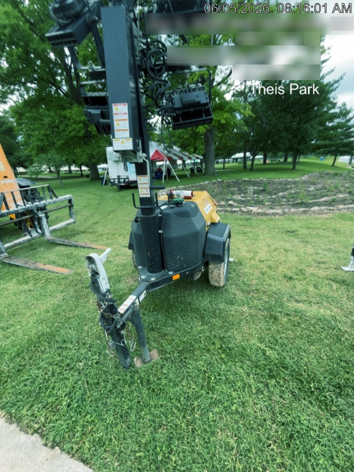 2022 Allmand NLV3GR (4) LED Light Fixture 350W, 23' Vertical Mast, 3kW Prime, Towable, Deep Sea L401, Leveling Jacks, Yanmar T4F 5.8hp