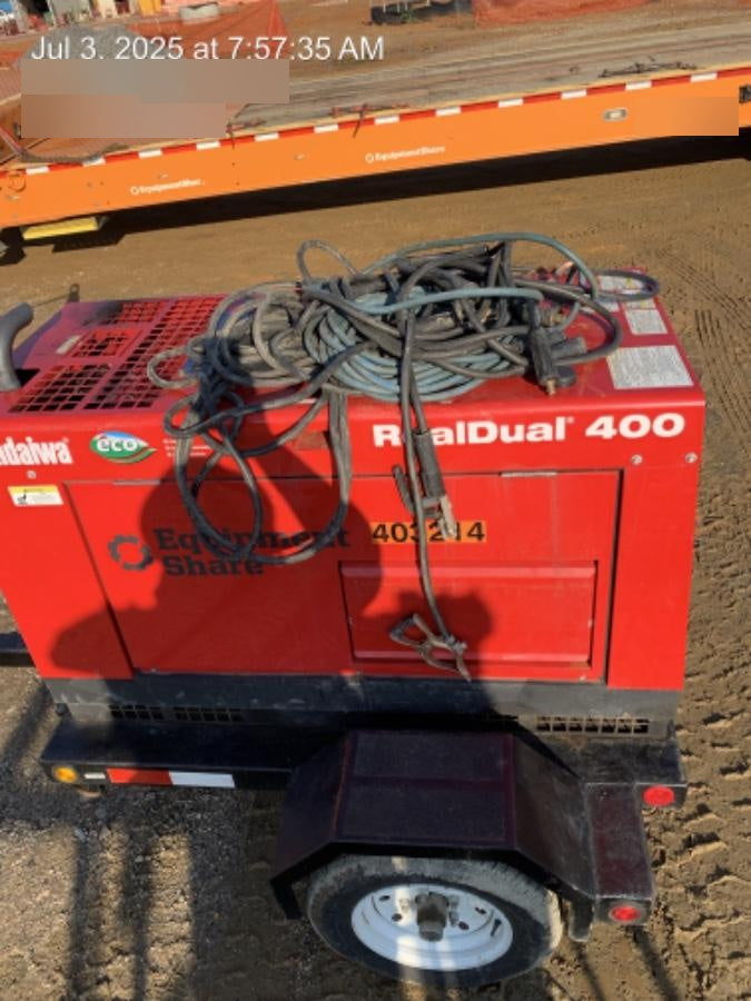 2024 Shindaiwa DGW400MDL Kubota D902 Engine, 23 HP, Dual Op Welder, Wire, Arc, Droop Stick, Tig, and CC Stick Functionality, Simulphase, 3 Phase and 1 Phase Gen Output, Single Axle NB Trlr, Slr Trckl Chrg 12V 12W, Fire Ext