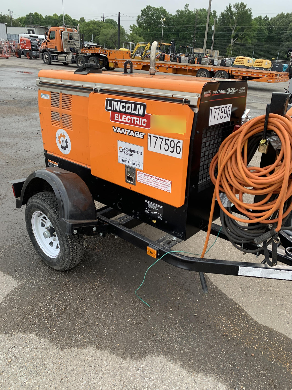 2021 Lincoln Electric Vantage 322 Vantage 322 Ready Pak 3 w/ Decals, ORANGE (includes trailer, cable rack, fender light kit) NO Telematics