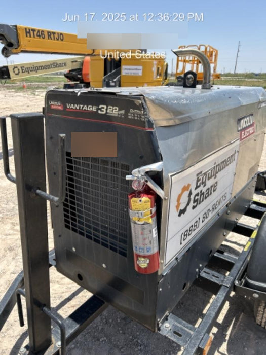 2019 Lincoln Electric Vantage 322 Welder Ready-Pak 3, Two wheel trailer, Fender and Light kit, Cable Rack