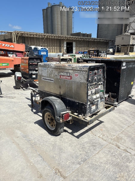 2019 Lincoln Electric Vantage 322 Welder Ready-Pak 3, Two wheel trailer, Fender and Light kit, Cable Rack