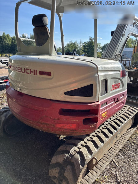 2019 Takeuchi TB260 Takeuchi TB260 Canopy w/Rubber Tracks, Auxiliary Hydraulics, Standard Blade, Manual QC
