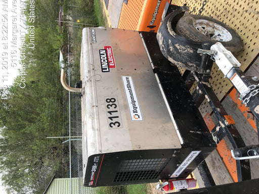 2019 Lincoln Electric Vantage 322 Welder Ready-Pak 3, Two wheel trailer, Fender and Light kit, Cable Rack