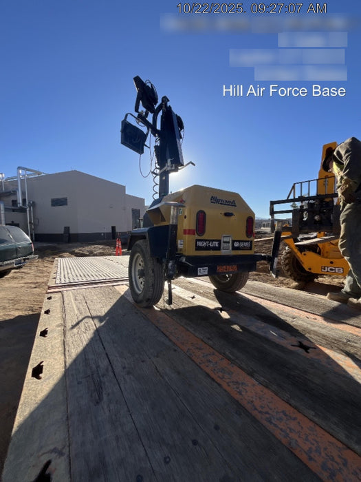 2022 Allmand NLV3GR (4) LED Light Fixture 350W, 23' Vertical Mast, 3kW Prime, Towable, ES Decals, T3