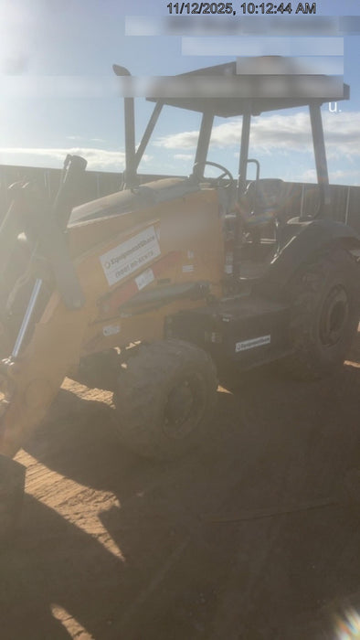 2019 Case 570N EP Canopy, 4WD, GP Front Bucket, Dual Tilt Cylinder, 84" Box Blade w/ Scarifier, Wheel Weights, Beacon