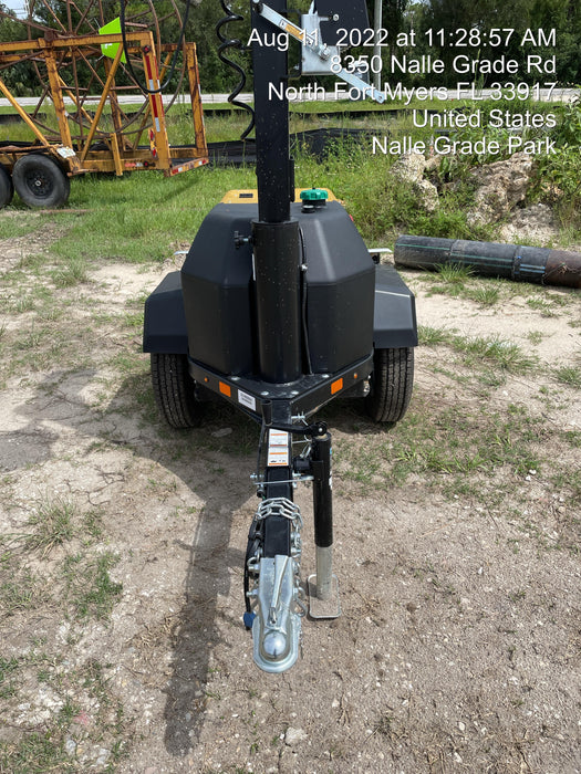 2022 Allmand NLV3GR (4) LED Light Fixture 350W, 23' Vertical Mast, 3kW Prime, Towable, Deep Sea L401, Leveling Jacks, Yanmar T4F 5.8hp